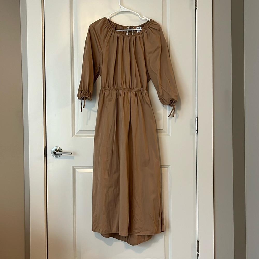 Backless midi tan &otherstories summer dress